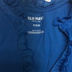 Old Navy Tops - Blue Top with ruffles around neckline Old Navy Tops - Blue Top with ruffles around neckline